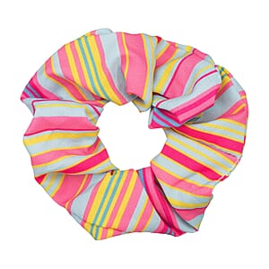 Bright Multicolor Striped Hair Scrunchie