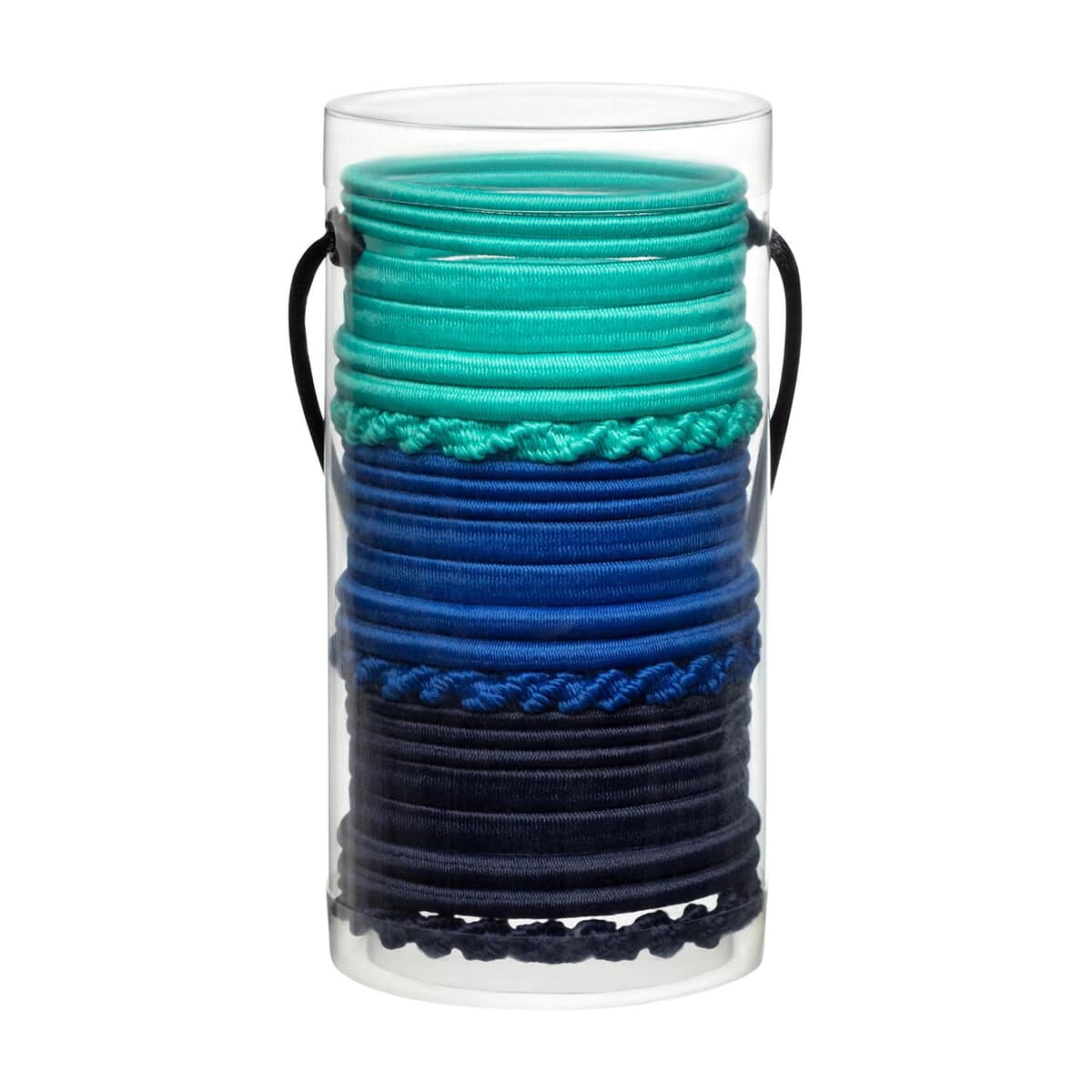 Elastic Hair Ties Set in Ocean Blues (4.12"x2.12") image number 0