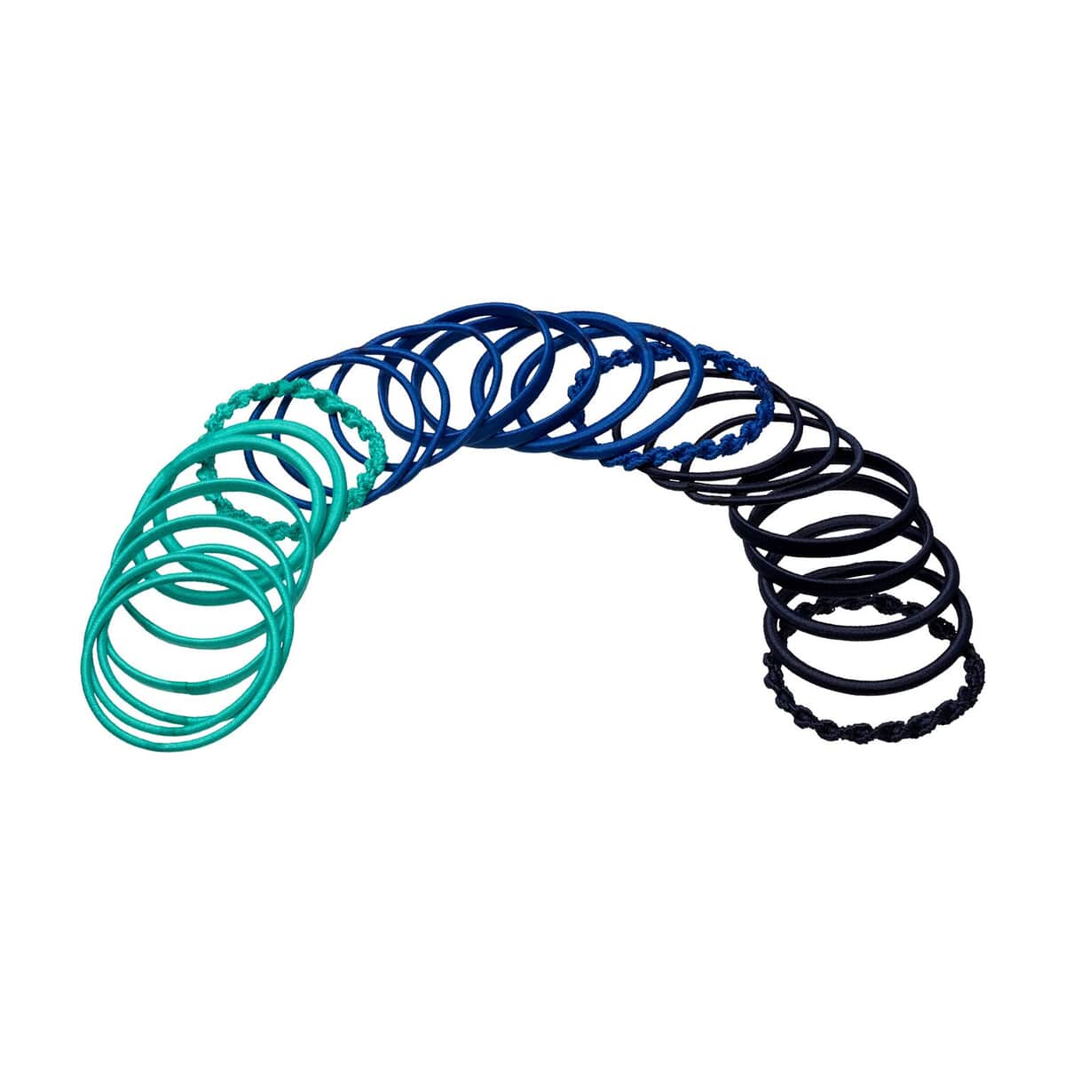 Elastic Hair Ties Set in Ocean Blues (4.12"x2.12") image number 1