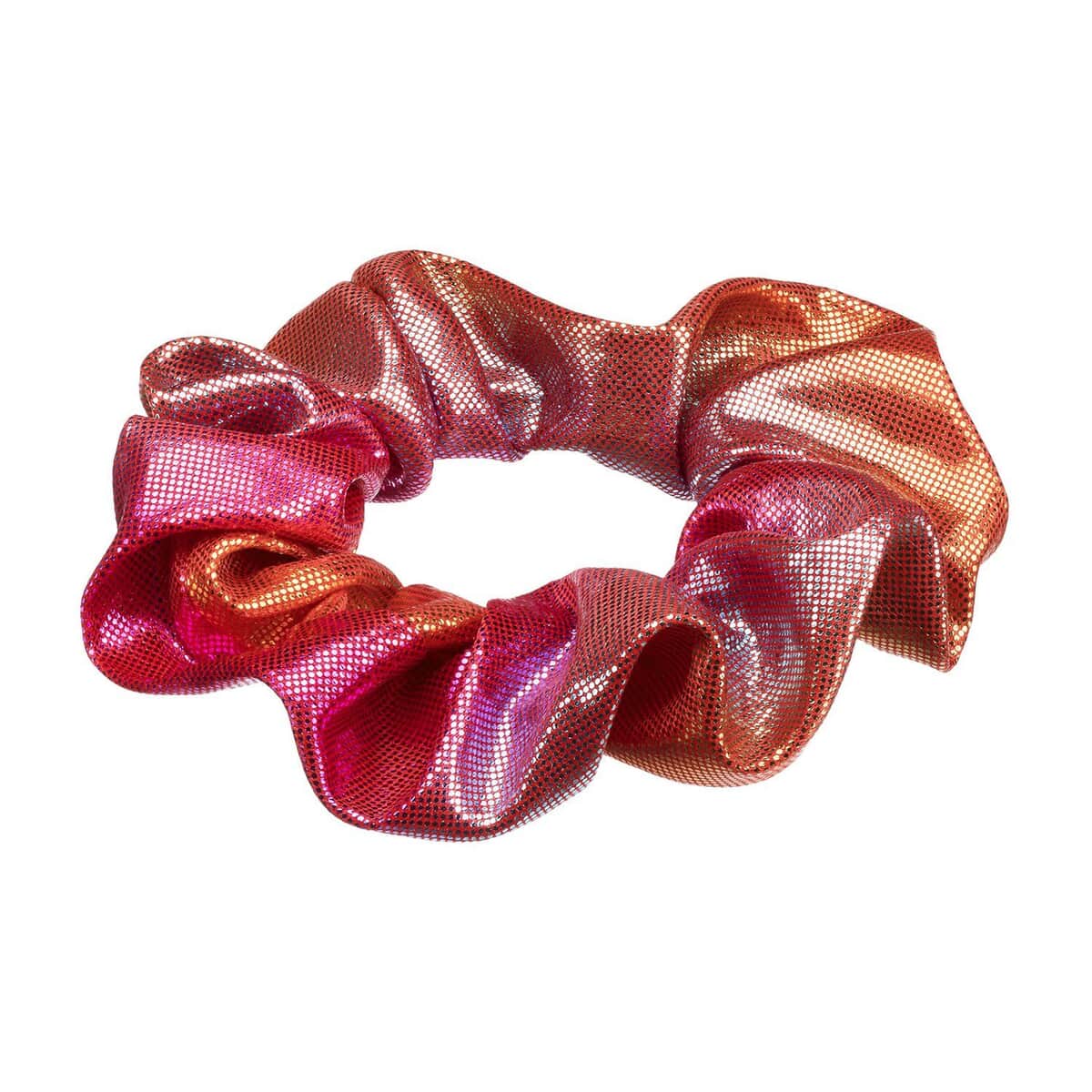 Red Holographic Hair Scrunchie , Hair Accessories For Women , Hair Bands image number 2