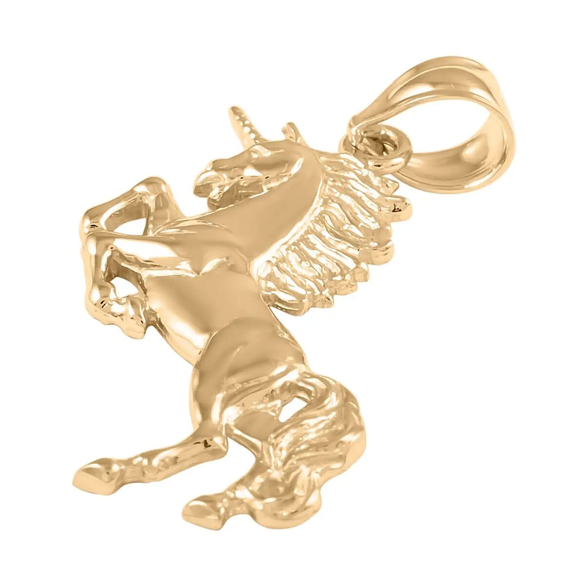 Made in America 10K Yellow Gold Unicorn Pendant, Gold Pendant, Plain Metal Jewelry (1.7 g) image number 5