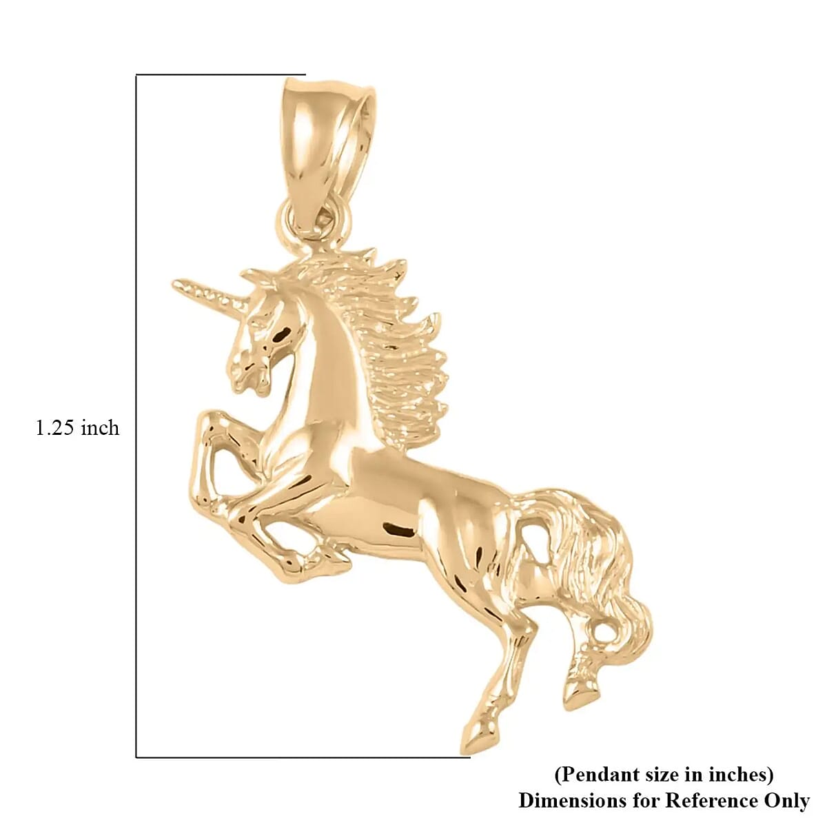 Made in America 10K Yellow Gold Unicorn Pendant, Gold Pendant, Plain Metal Jewelry (1.7 g) image number 6
