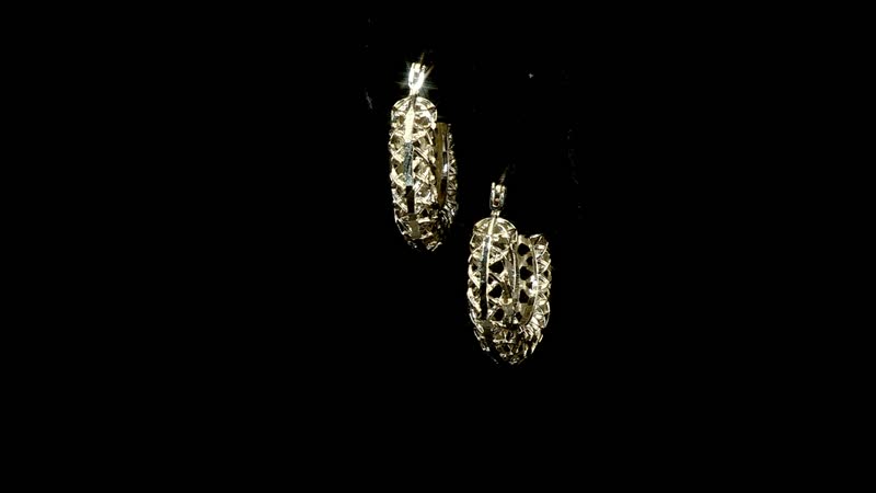 Made in America 10K Yellow Gold Diamond-cut Hoop Earrings (2.4 g)