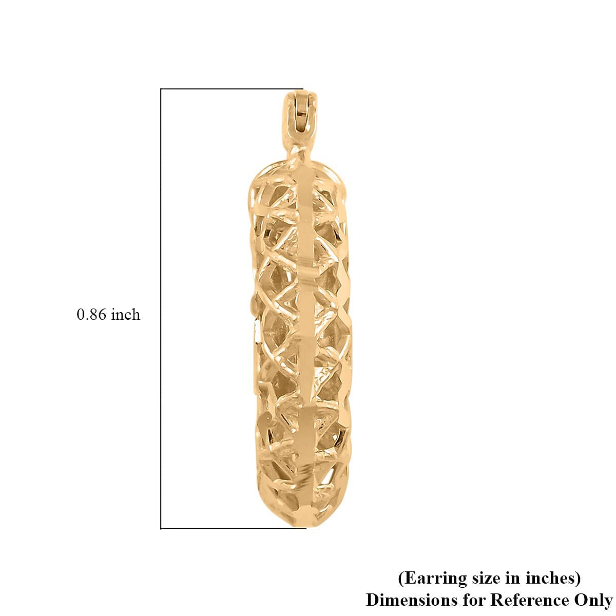 Made in America 10K Yellow Gold Diamond-cut Hoop Earrings (2.4 g) image number 4