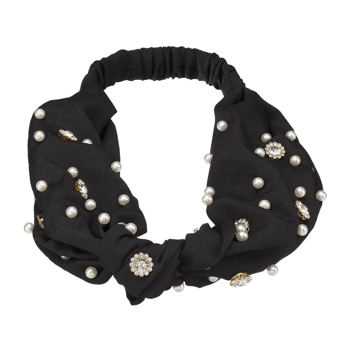 Black Pearl Turban-Headband for Women | Hair Band | Makeup Spa Headband image number 0