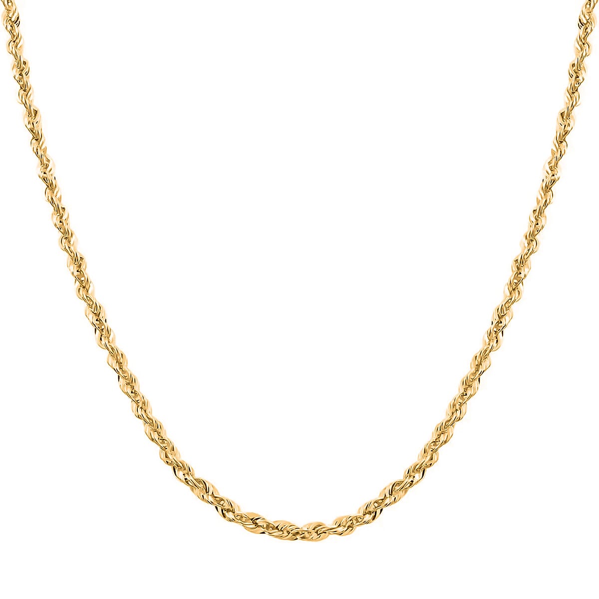 10K Yellow Gold Rope Necklace, 10K Yellow Gold Necklace, Rope Chain, 20 Inch Chain Necklace, Gold Jewelry 3.5 Grams image number 4