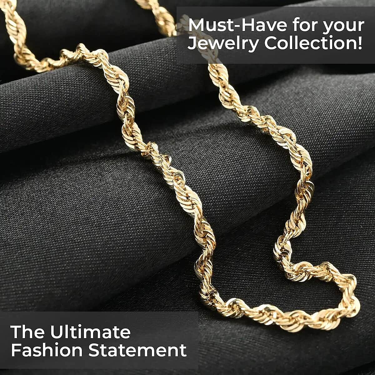 10K Yellow Gold Rope Chain Necklace, 22 Inch Necklace, Gold Jewelry, Rope Necklace  2.52mm 4.1 Grams