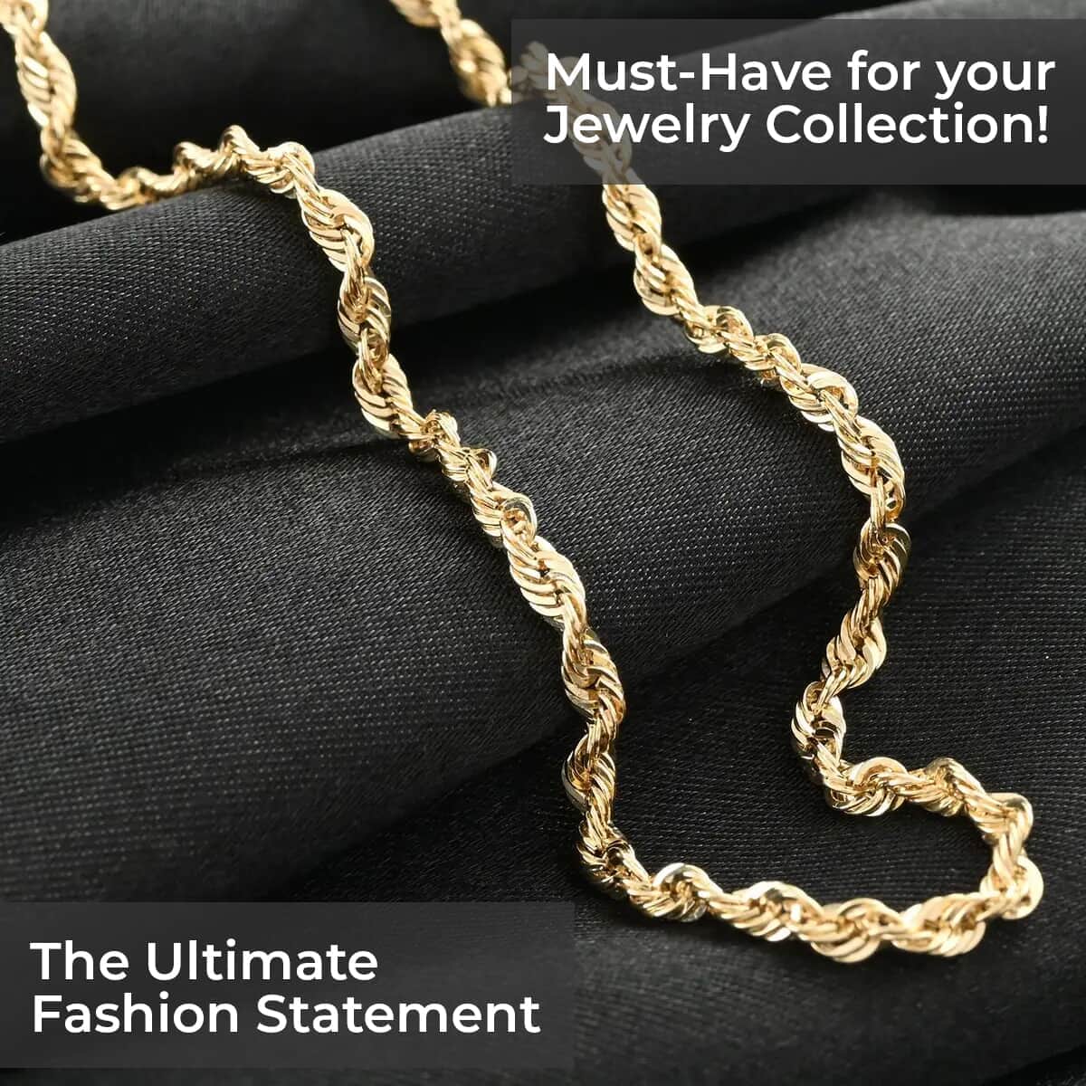 10K Yellow Gold 2.52mm Rope Necklace (22 Inches) (4.1 g) image number 1