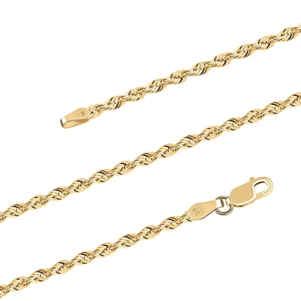 10K Yellow Gold 2.52mm Rope Necklace (22 Inches) (4.1 g) image number 3