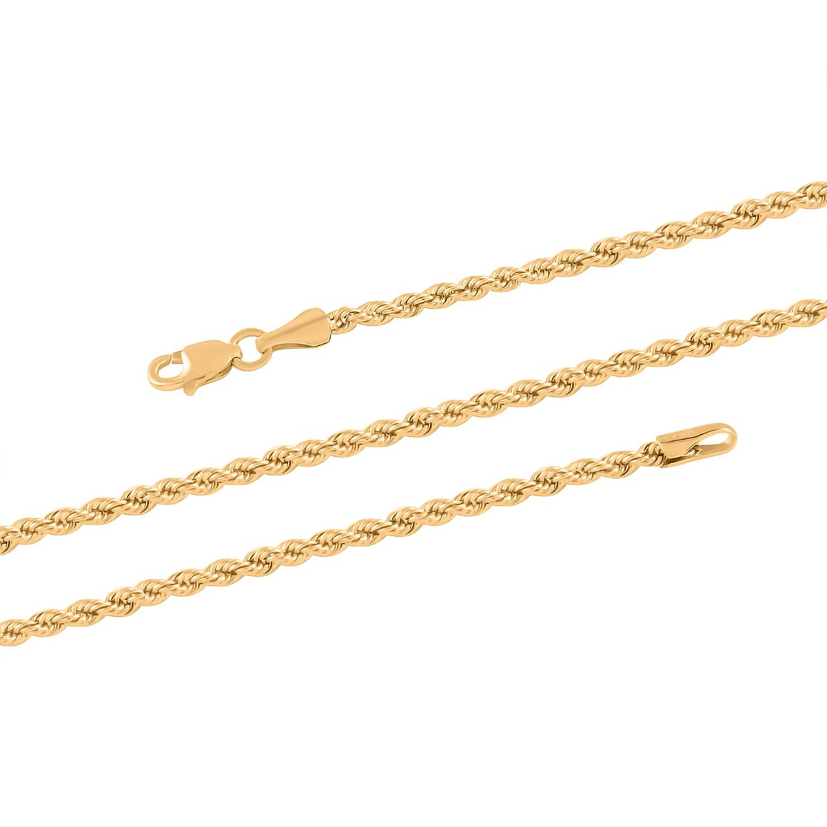 10K Yellow Gold 2.1mm Quint Rope Necklace 18 Inches 2.6 Grams image number 2