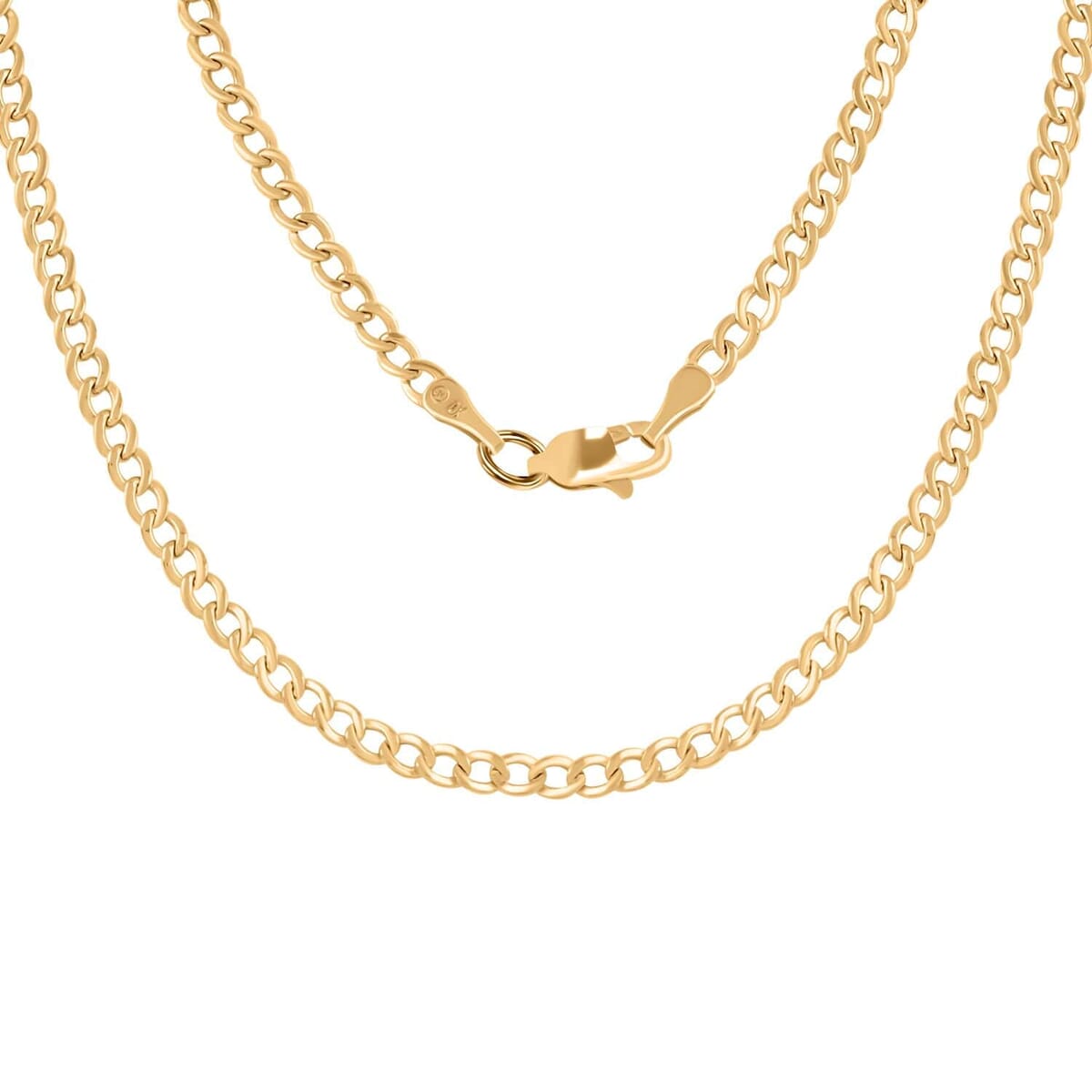10K Yellow Gold 2.5mm Curb Link Necklace 18 Inches 2.6 Grams image number 0