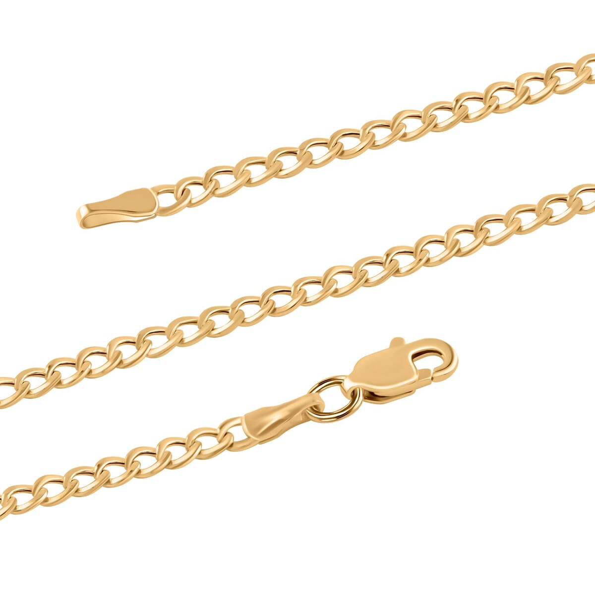 10K Yellow Gold 2.5mm Curb Link Necklace 18 Inches 2.6 Grams image number 2
