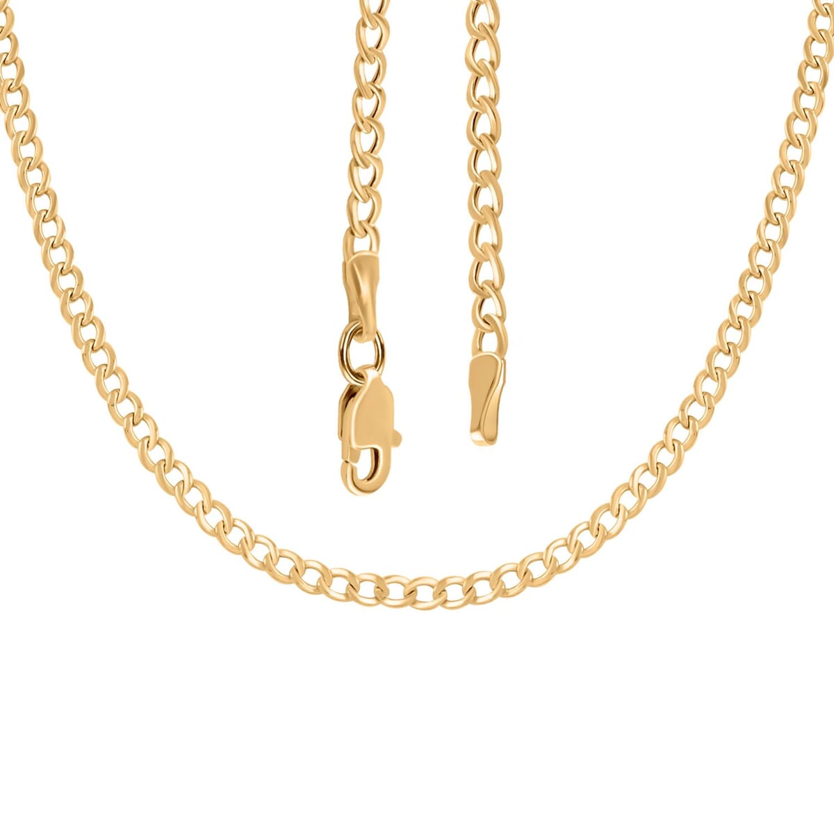 10K Yellow Gold 2.5mm Curb Link Necklace 18 Inches 2.6 Grams image number 4
