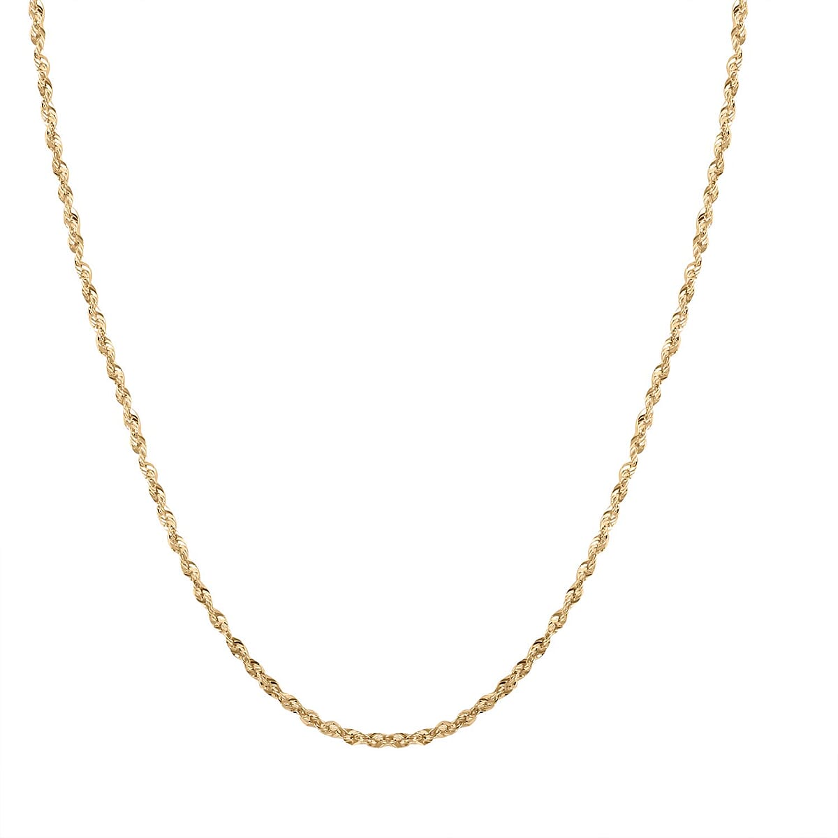 14K Yellow Gold 2mm Rope Chain Necklace 18 Inches 2 Grams image number 3