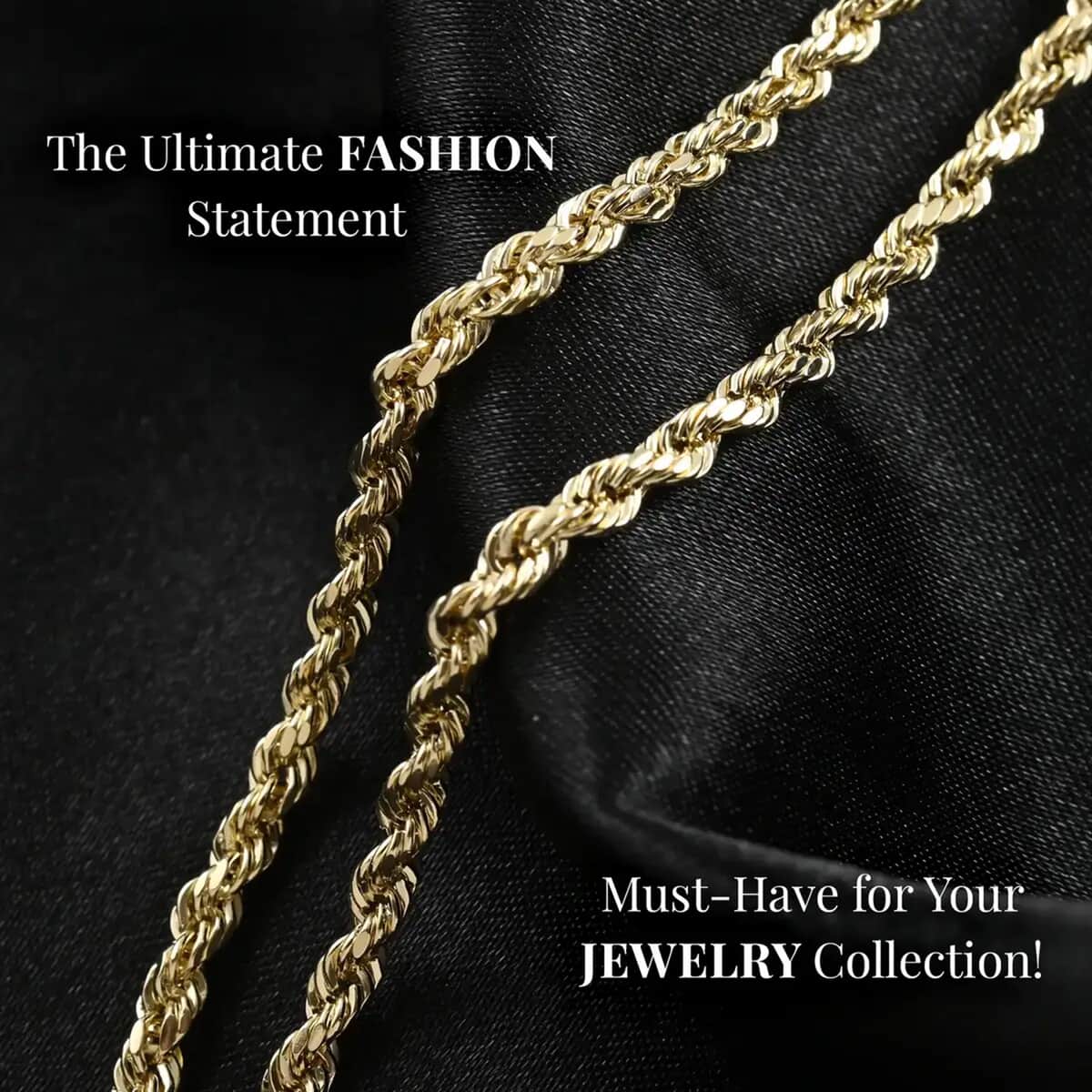 1.5mm Rope Chain Necklace in 10K Yellow Gold 1.20 Grams 18 Inches image number 1