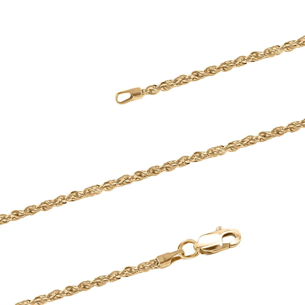 10K Yellow Gold 1.5mm Rope Chain Necklace 18 Inches 1.30 Grams image number 4