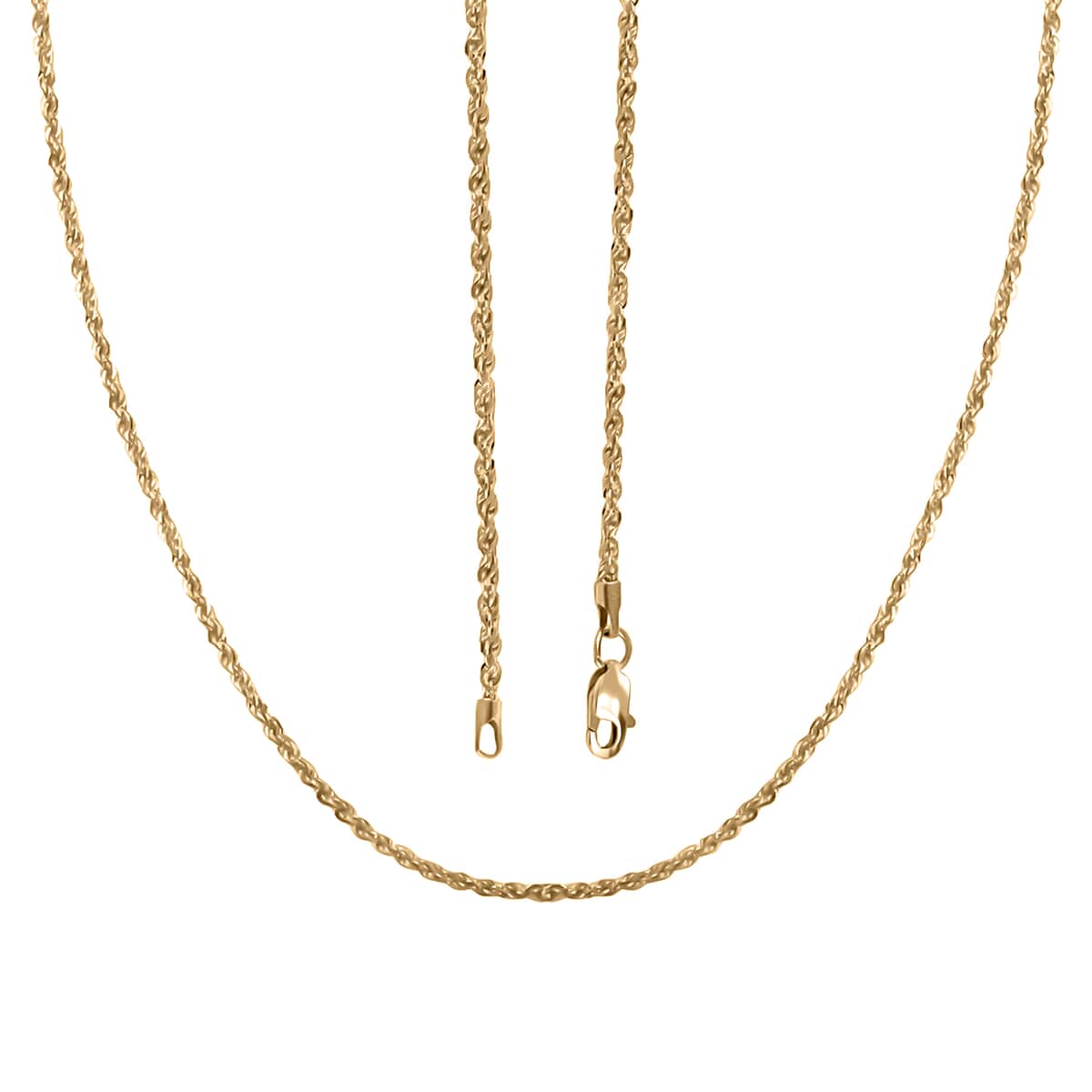 10K Yellow Gold 1.5mm Rope Chain Necklace 18 Inches 1.30 Grams image number 5