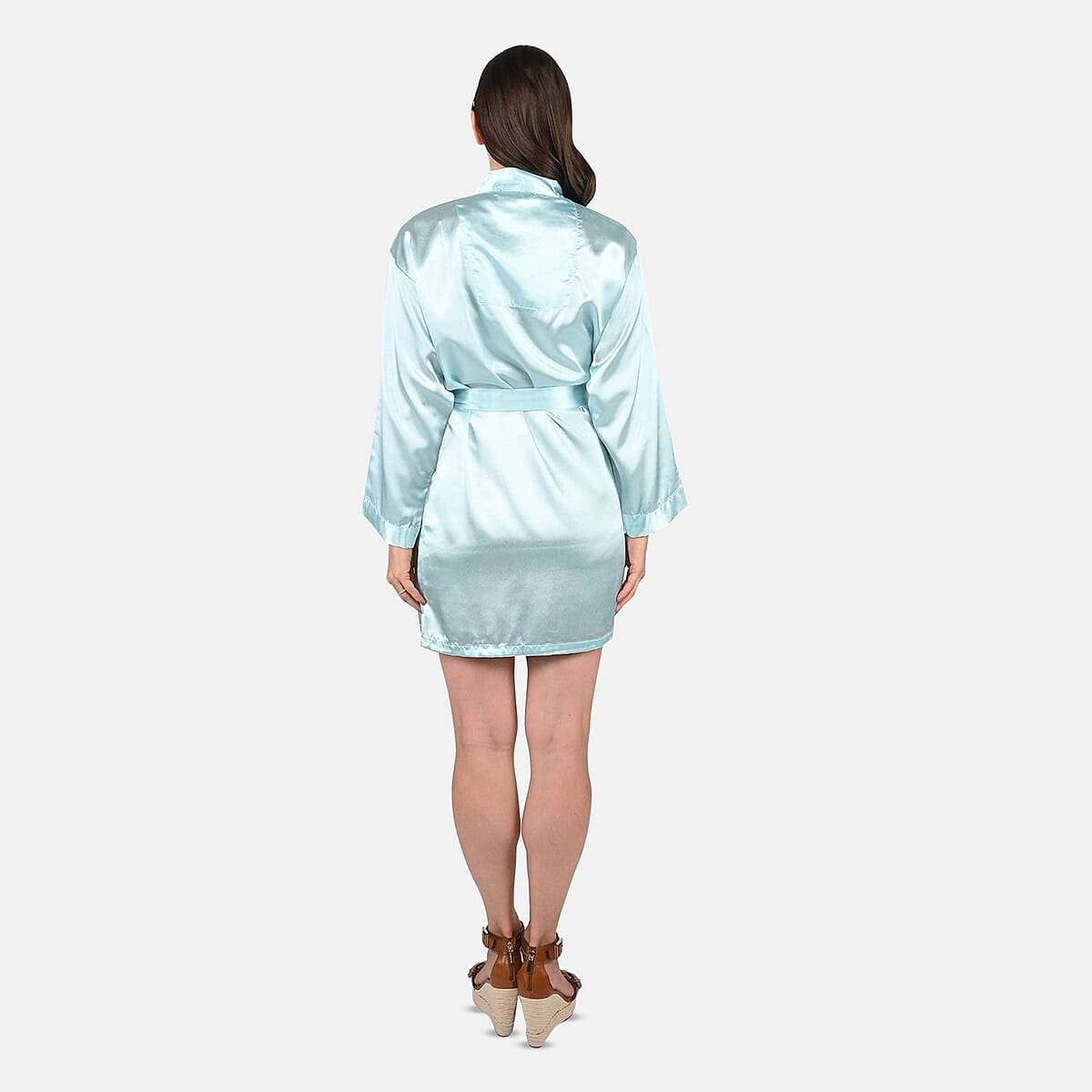 UP 2Date Fashion Blue Satin Robe - XXL image number 1