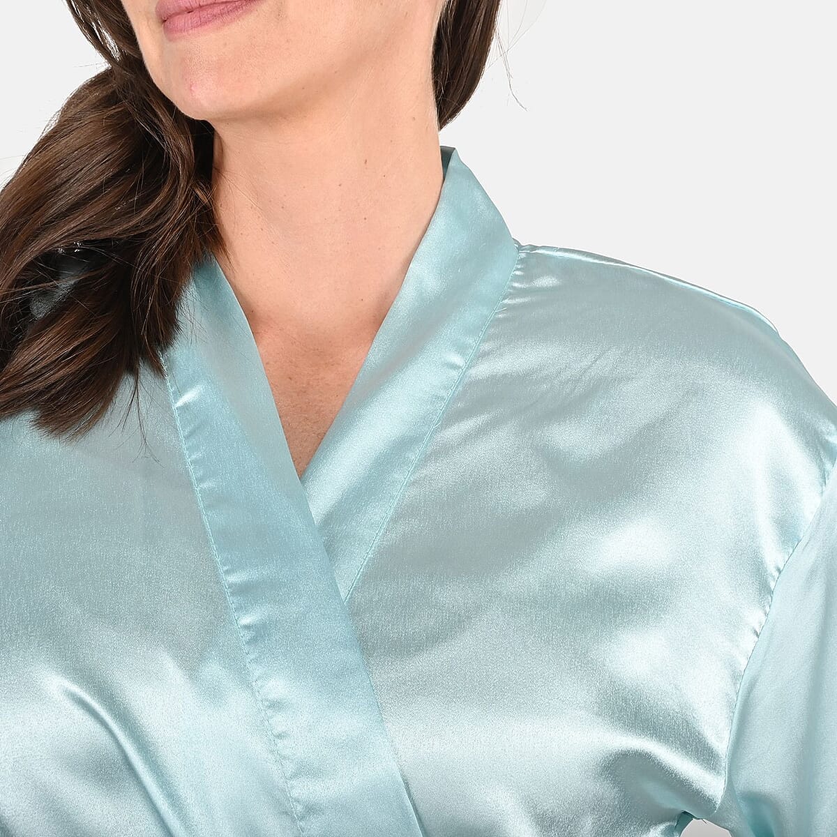 UP 2Date Fashion Blue Satin Robe - XXL image number 4