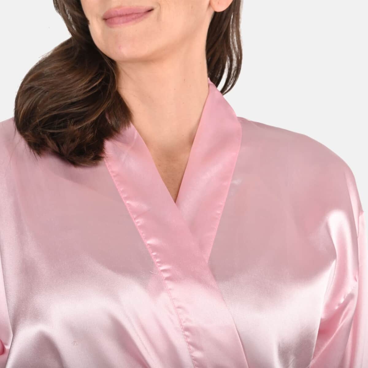 UP 2Date Fashion Pink Satin Robe - XL image number 4