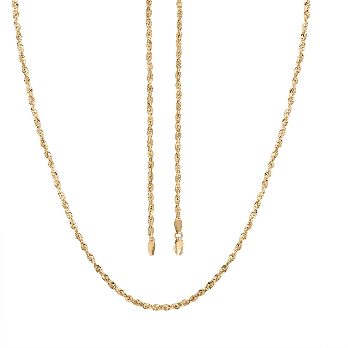 10K Yellow Gold 2.2mm Rope Necklace 24 Inches 2.8 Grams image number 4