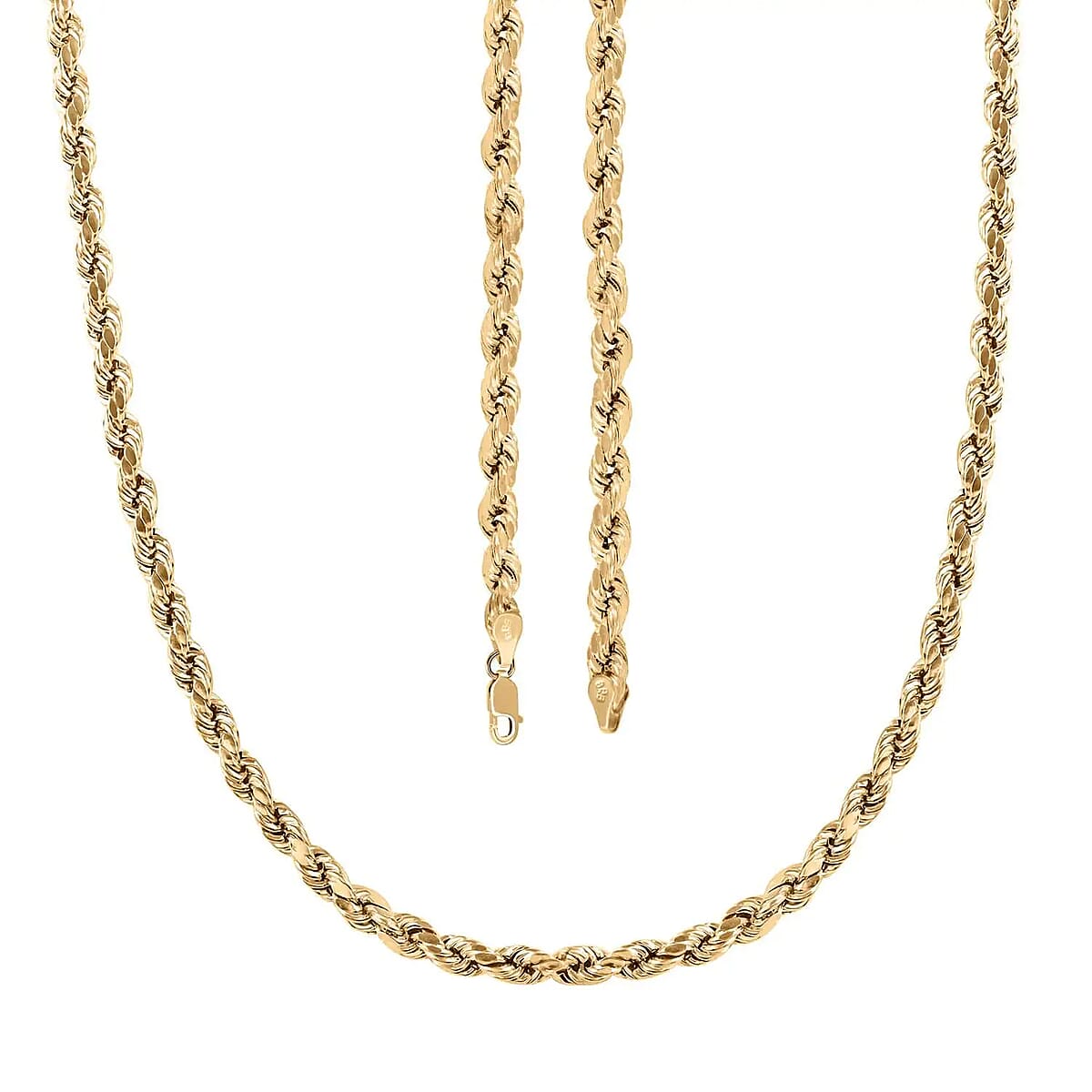 10K Yellow Gold Rope Necklace, 10K Yellow Gold Necklace, Rope Chain, 24 Inch Chain Necklace, Gold Jewelry 10 Grams image number 5