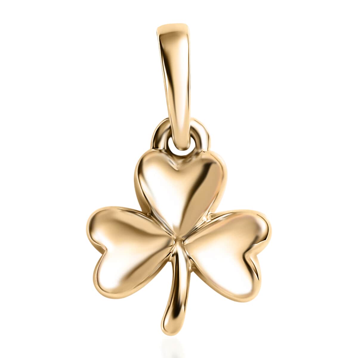 Luxoro 10K Yellow Gold Leaf Clover Pendant 0.60 Grams image number 0