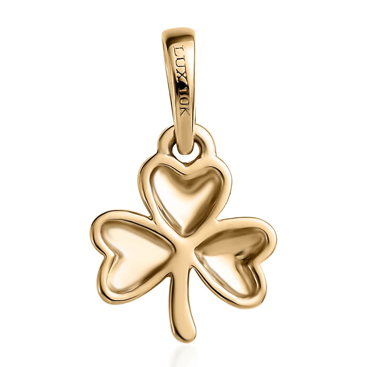 Luxoro 10K Yellow Gold Leaf Clover Pendant 0.60 Grams image number 4