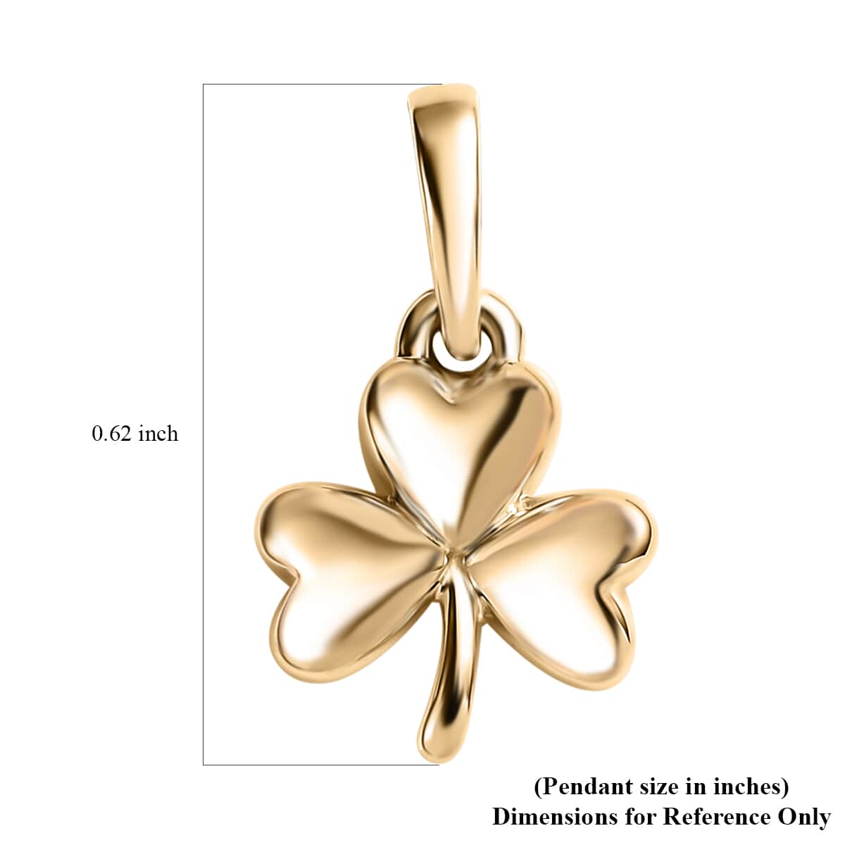 Luxoro 10K Yellow Gold Leaf Clover Pendant 0.60 Grams image number 5