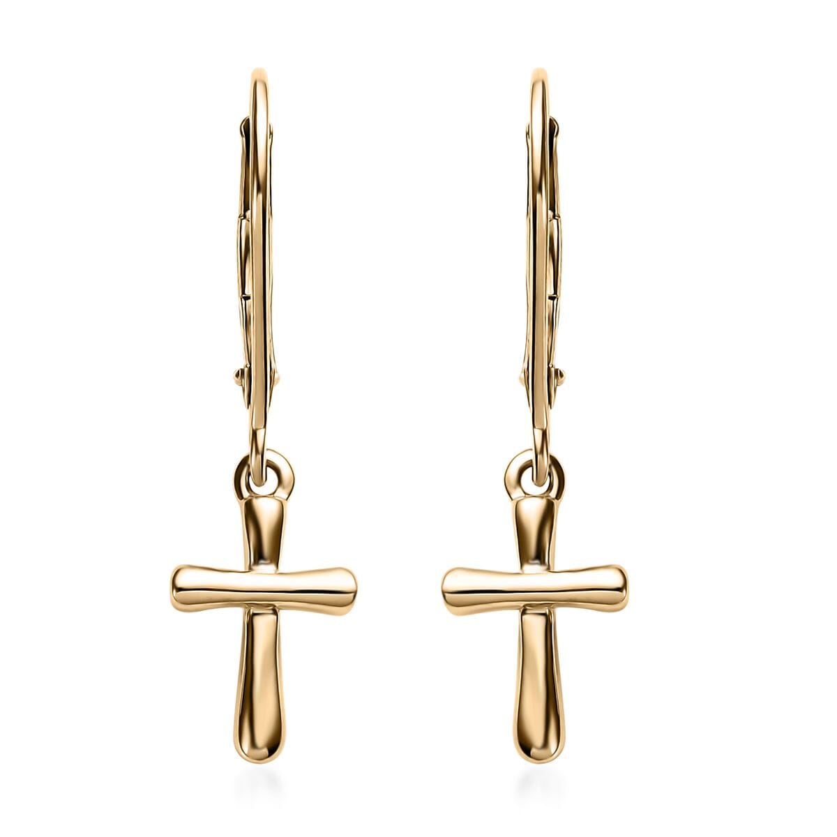 Luxoro 10K Yellow Gold Cross Lever Back Earrings 1.65 Grams image number 0