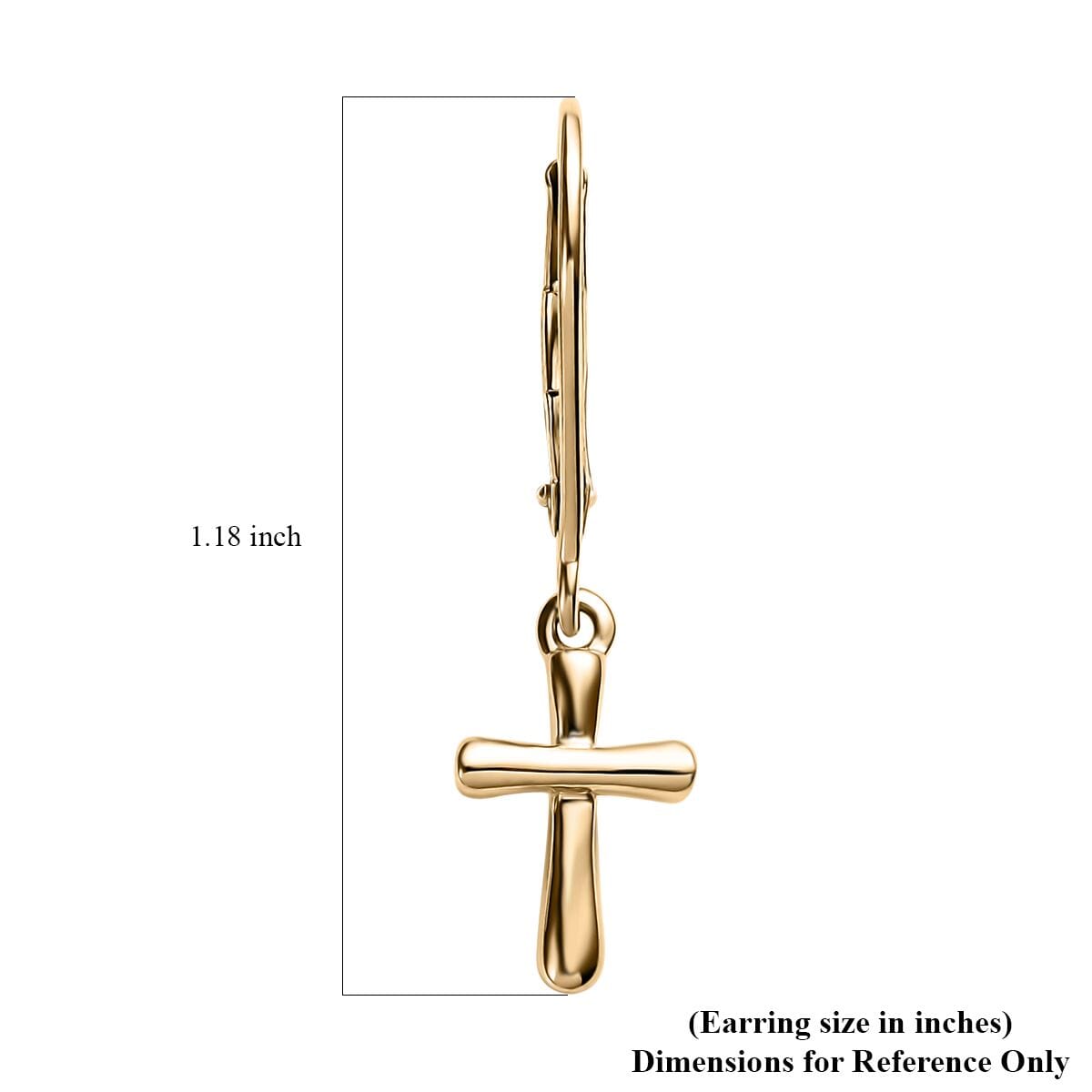 Luxoro 10K Yellow Gold Cross Lever Back Earrings 1.65 Grams image number 4