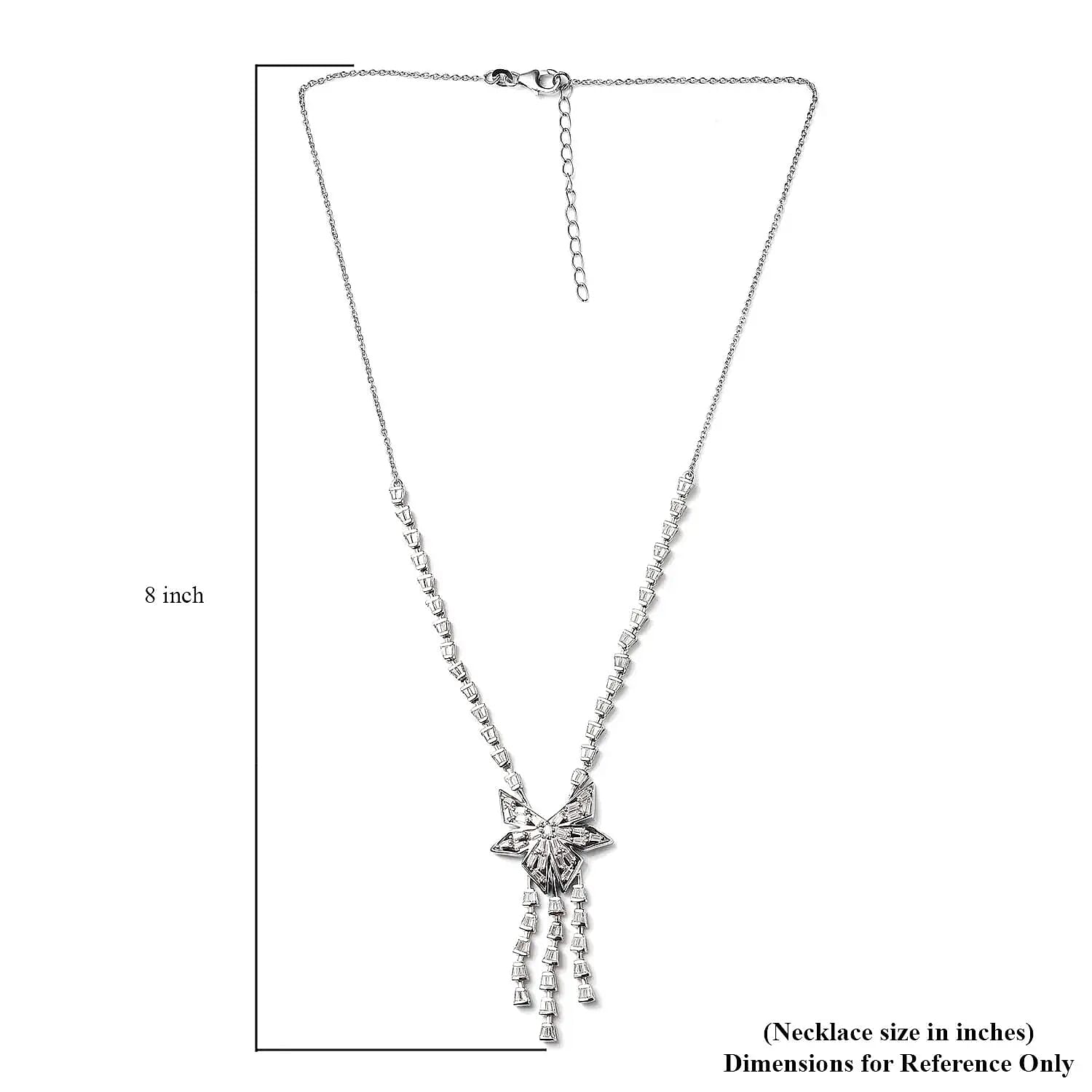 GP Celestial Dream Collection Moissanite Necklace 18 Inches in Platinum Over Sterling Silver 4.00 ctw