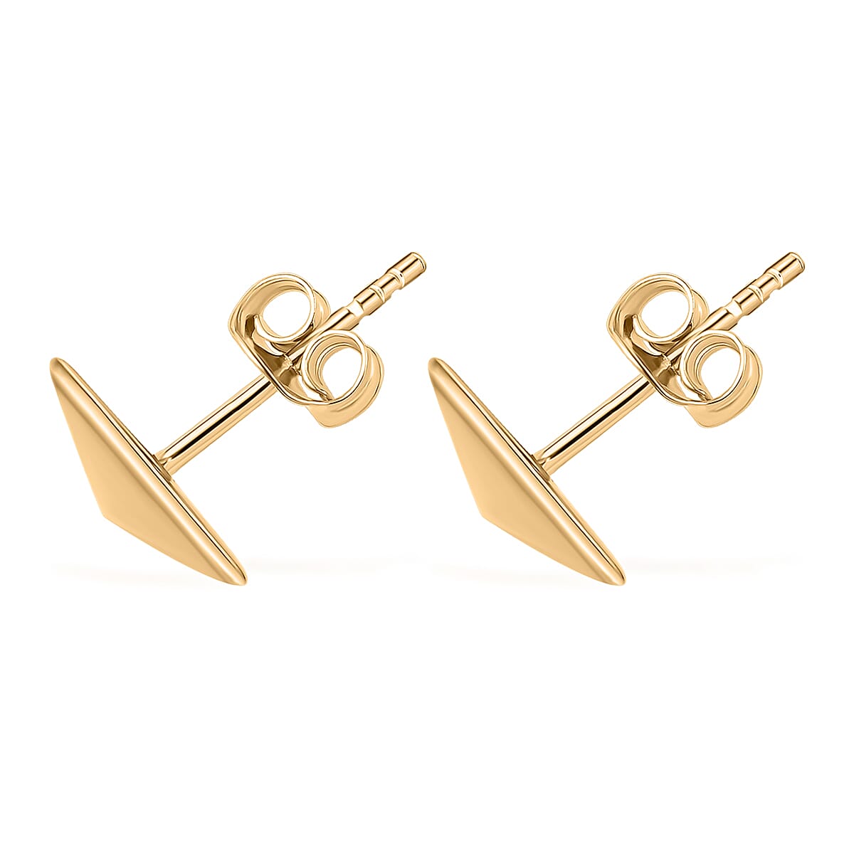 Luxoro 10K Yellow Gold Pyramid Stud Earrings image number 3