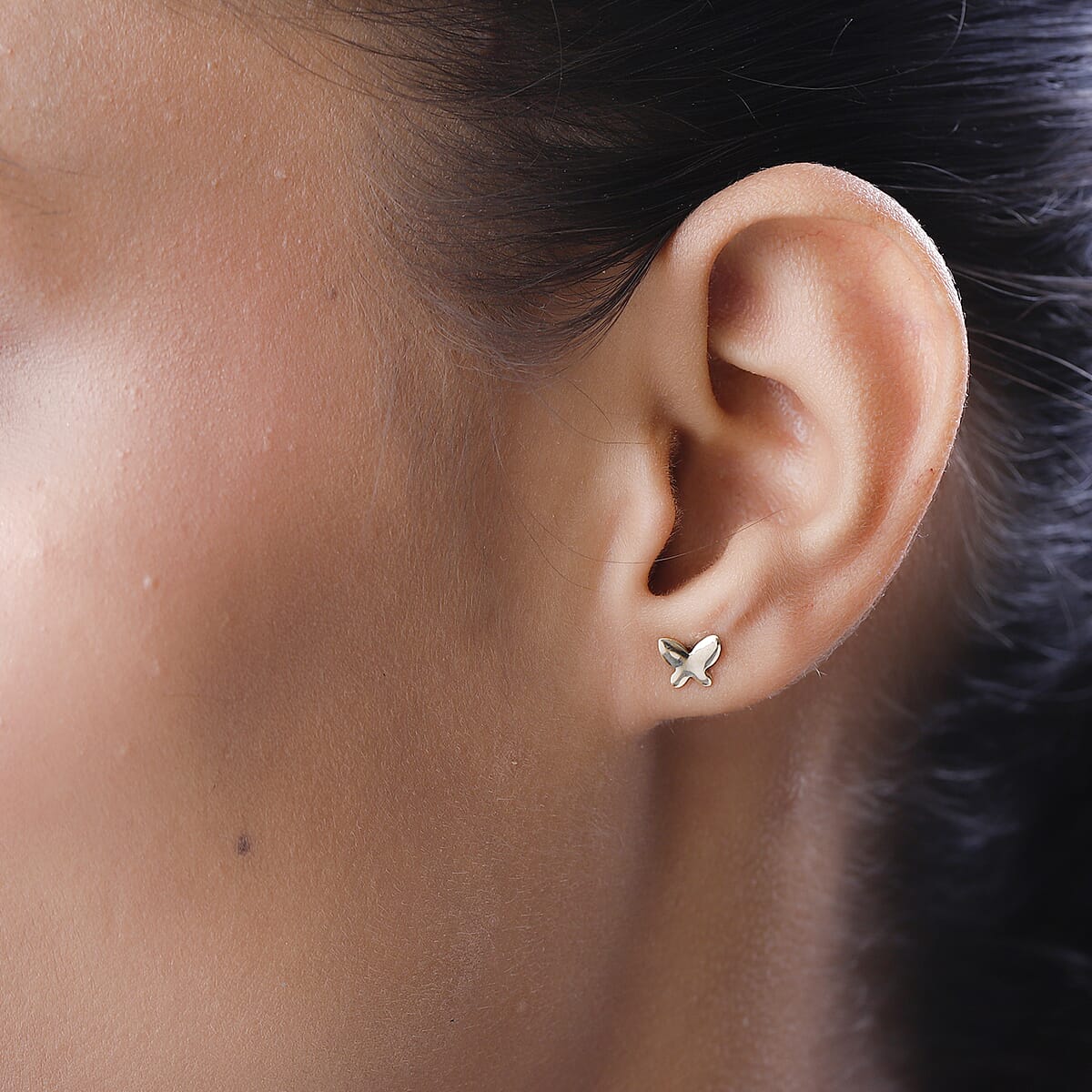 Luxoro 10K Yellow Gold Butterfly Stud Earrings 0.65 Grams image number 2
