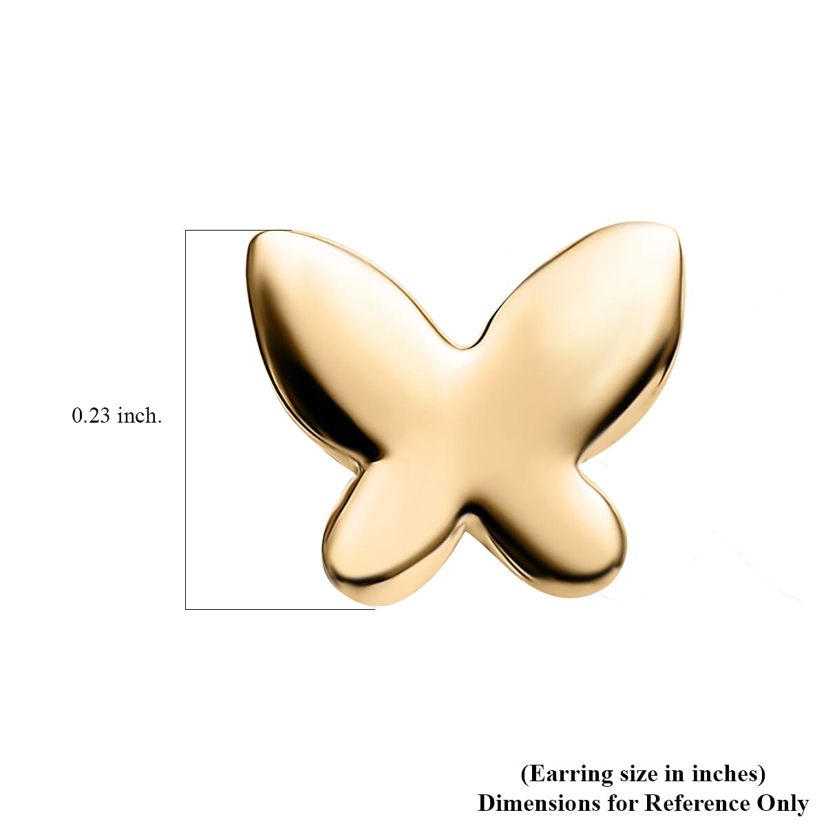 Luxoro 10K Yellow Gold Butterfly Stud Earrings 0.65 Grams image number 4