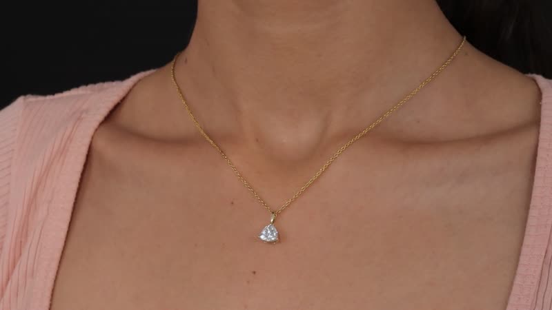 Luxoro 10K Yellow Gold Moissanite Solitaire Pendant 1.85 ctw