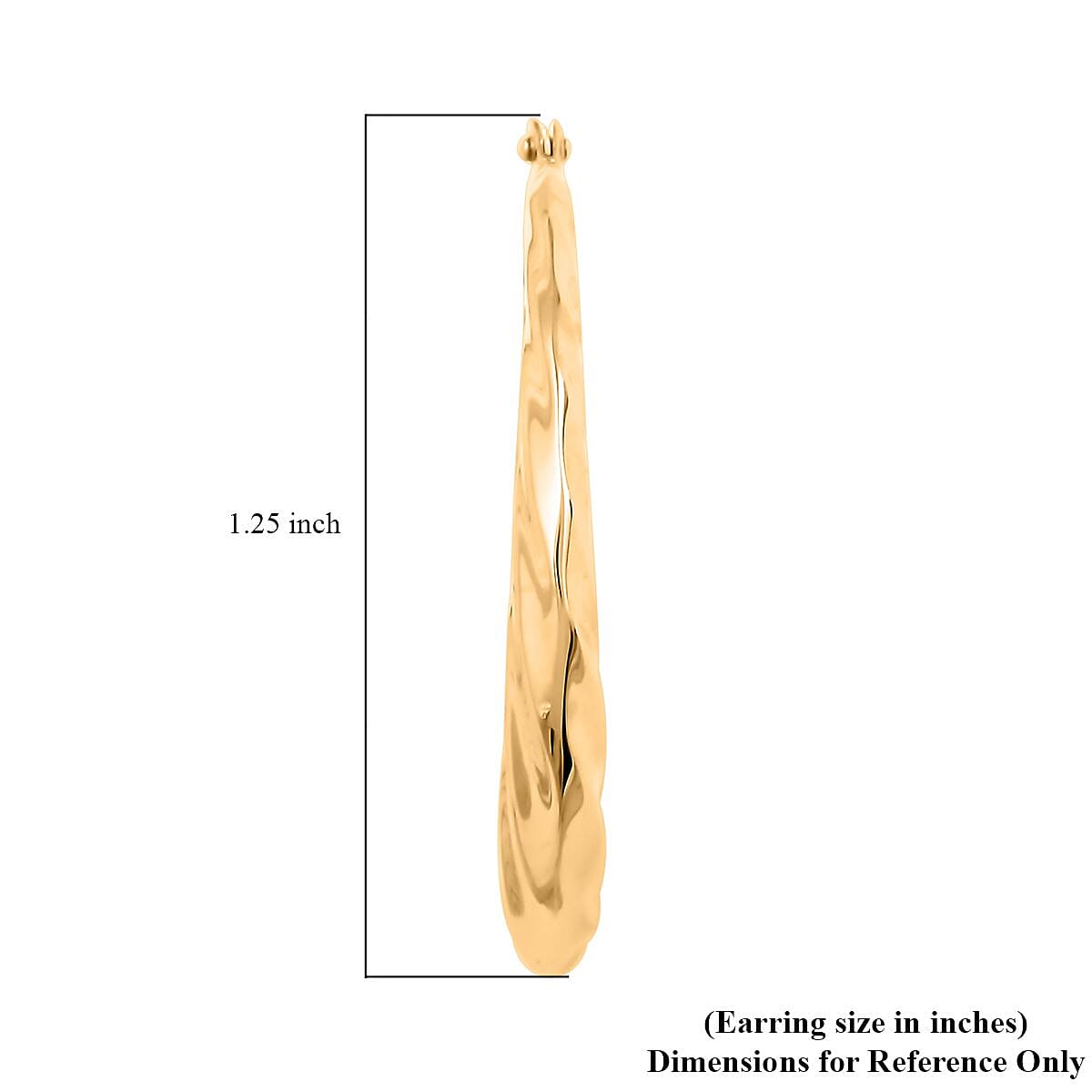 14K Yellow Gold 3X25MM Swirl Hoop Earrings 1.50 Grams image number 4