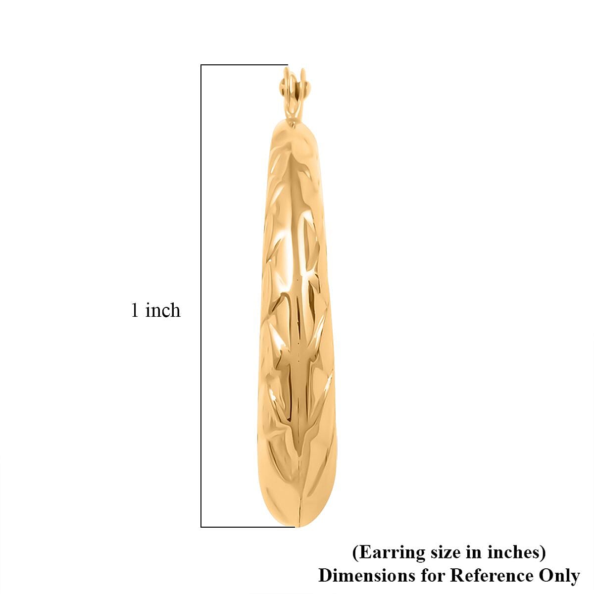 14K Yellow Gold Chevron Hoop Earrings 1.60 Grams image number 4