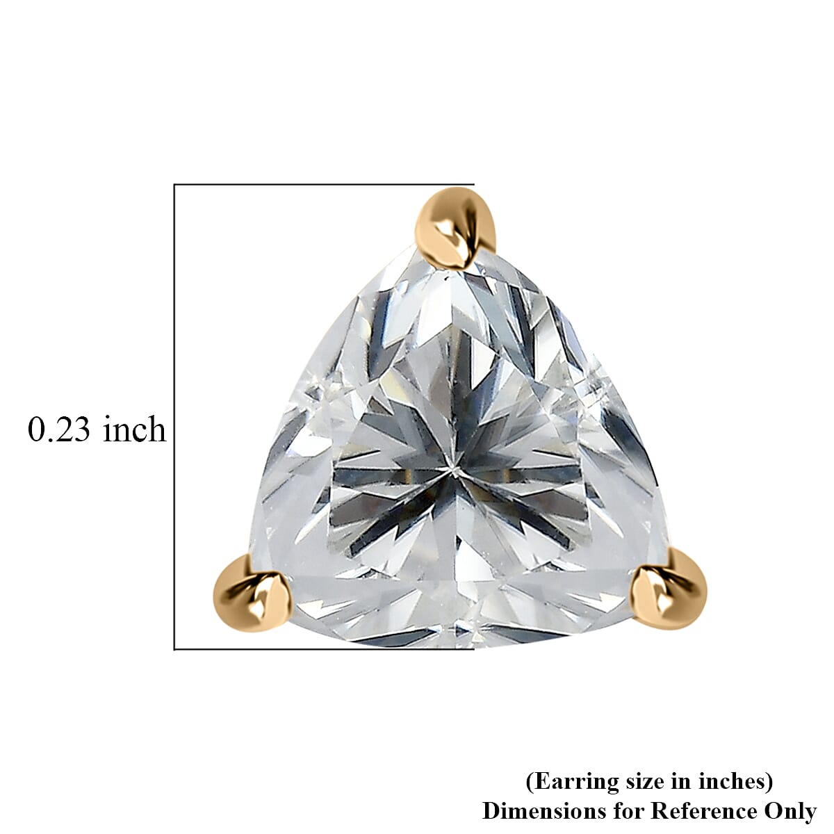 Luxoro 10K Yellow Gold Moissanite Solitaire Stud Earrings 1.60 ctw image number 4