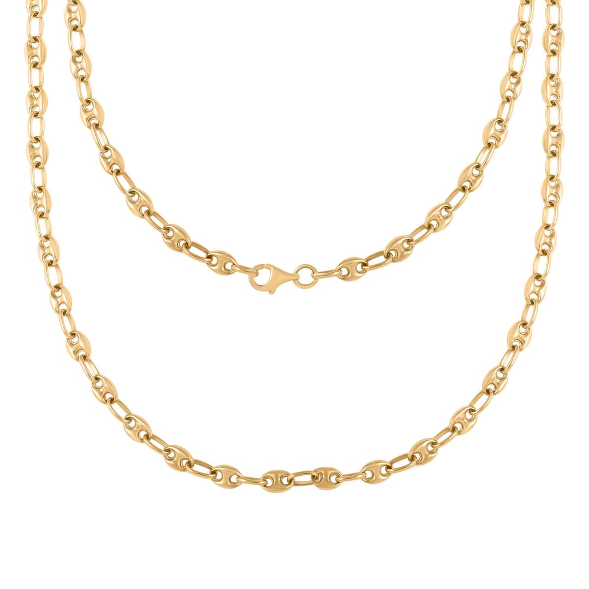 14K Yellow Gold 5mm Puffed Mariner Necklace 20 Inches 12.45 Grams image number 0