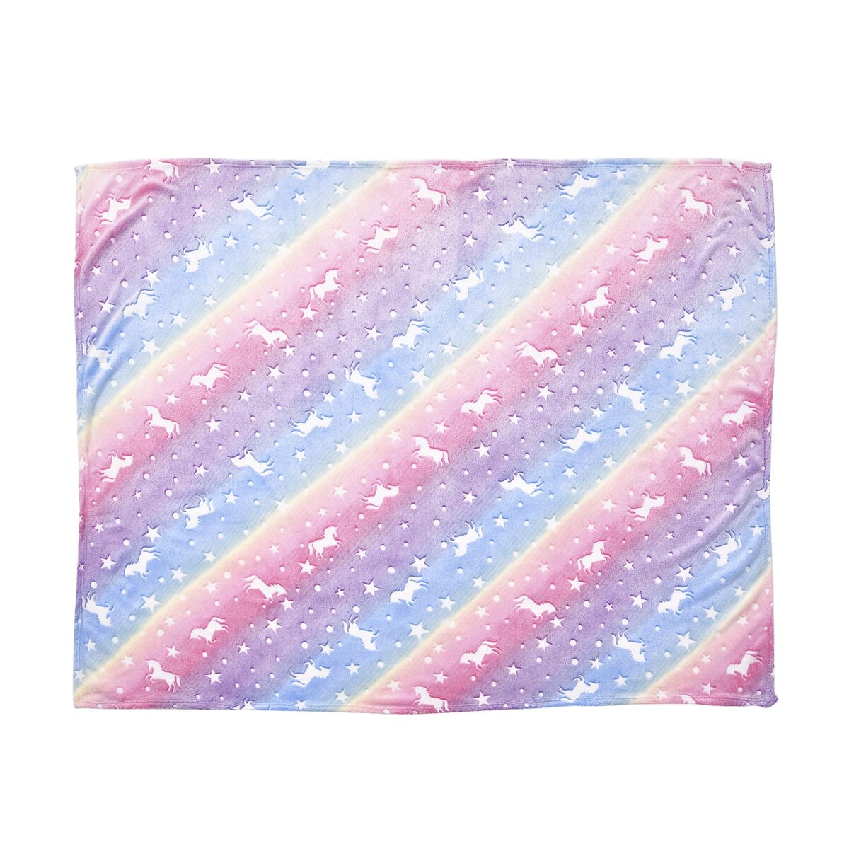 Purple and Pink 3D Luminous Dark Glow Shinning Printing Flannel Throw (50"x60") image number 2