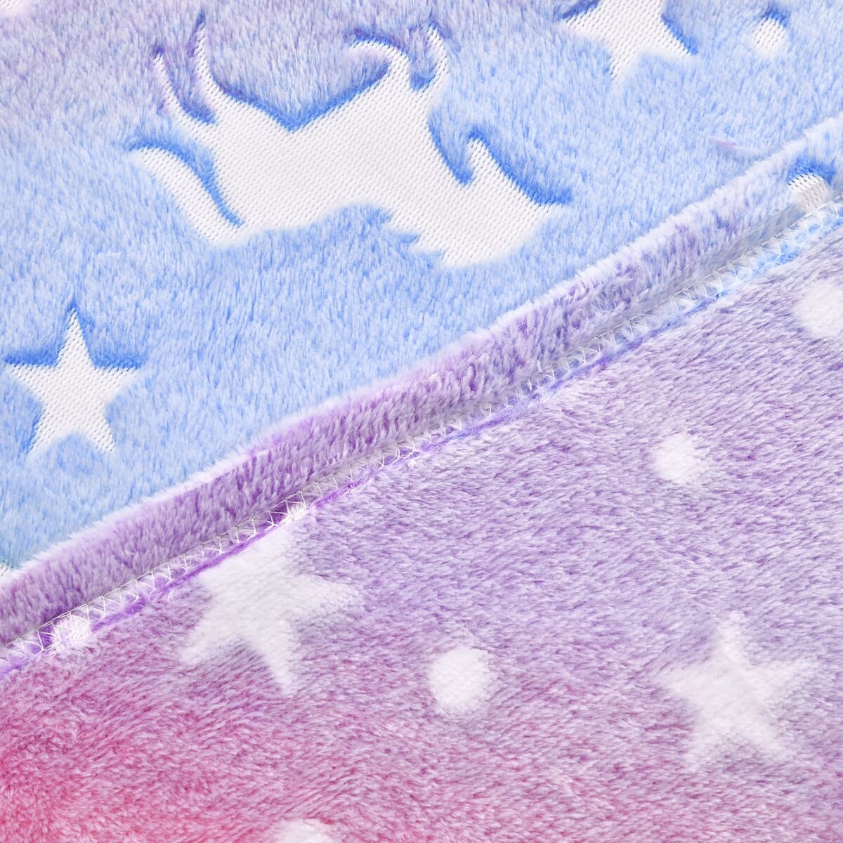 Purple and Pink 3D Luminous Dark Glow Shinning Printing Flannel Throw (50"x60") image number 3