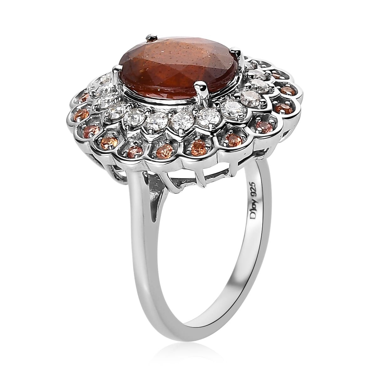 One Time Only Tanzania Tangerine Kyanite, Multi Gemstone Ring in Platinum Over Sterling Silver (Size 10.0) 5.25 ctw image number 3