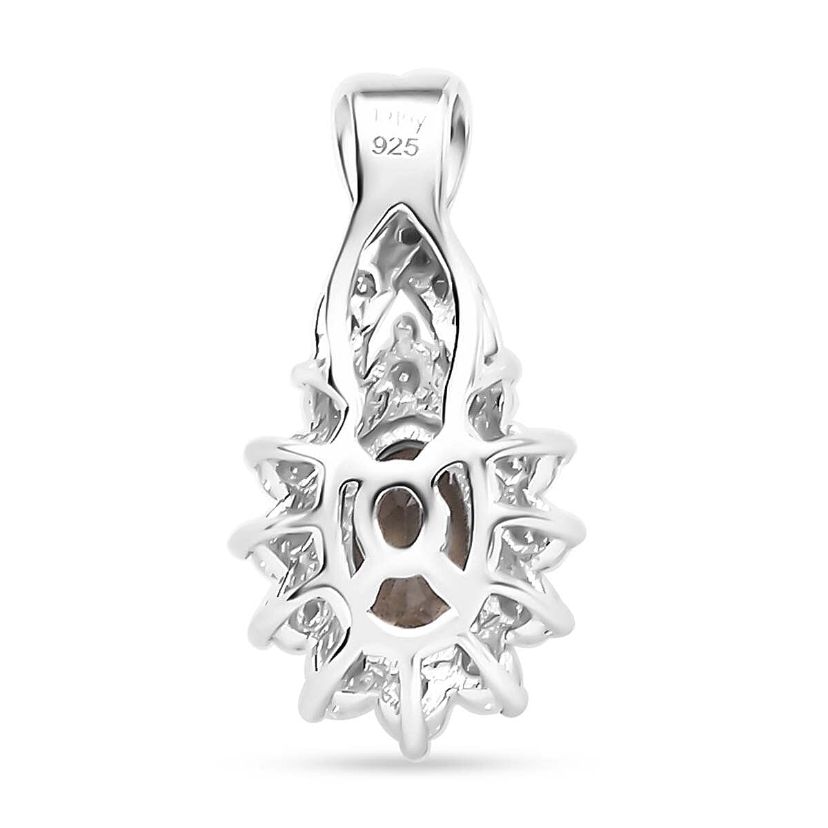AAA Turkizite and Moissanite 0.85 ctw Pendant in Platinum Over Sterling Silver