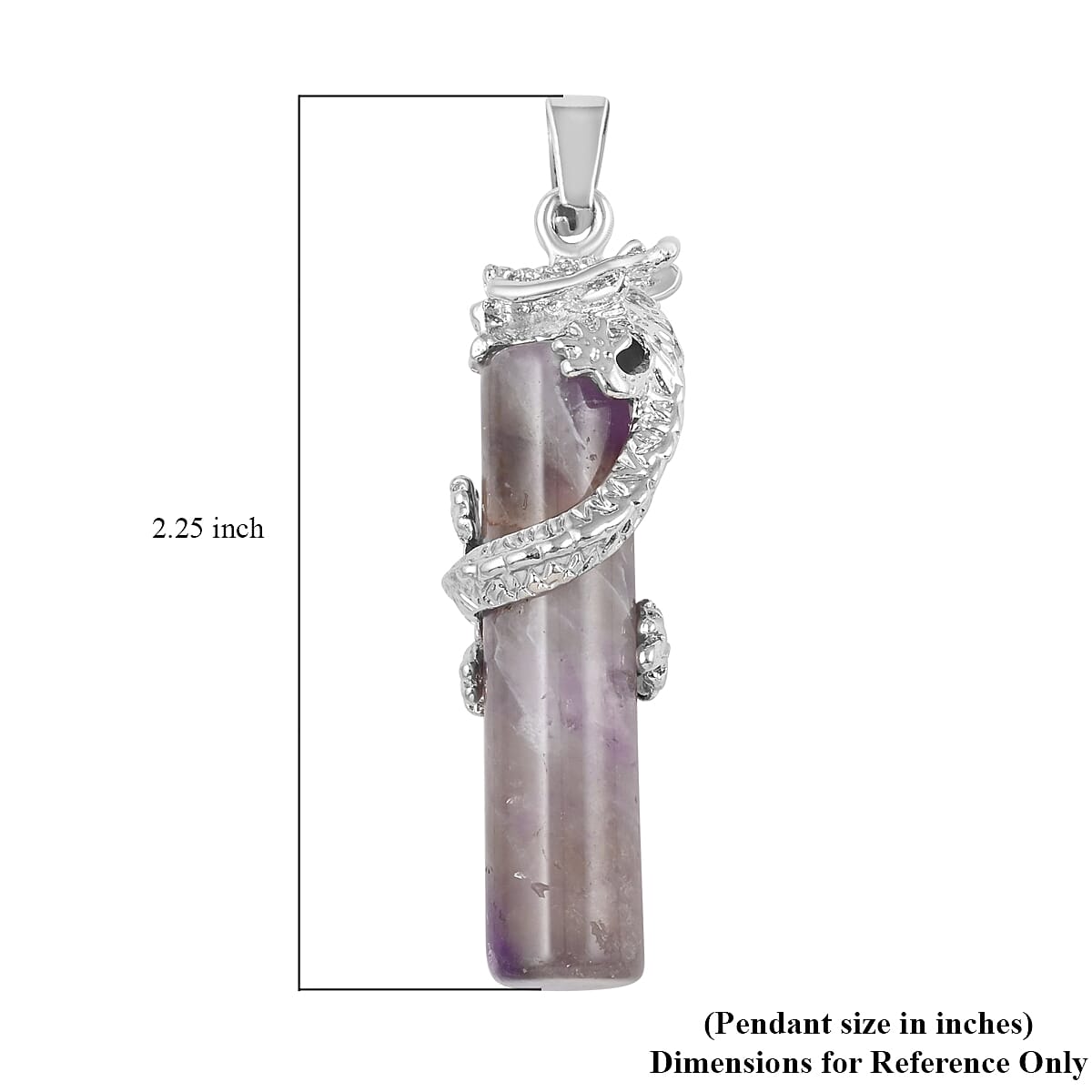 Brown Agate Clyinder Dragon Pendant Silvertone 50.50 ctw image number 4