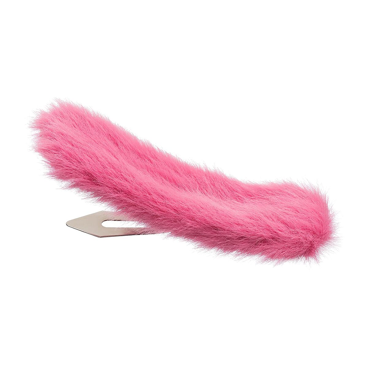 Hot Pink and Blush Pink Faux Fur Hair Clips , Cute Hair Clips , Hair Accessories For Women , Wedding Hair Accessories image number 2