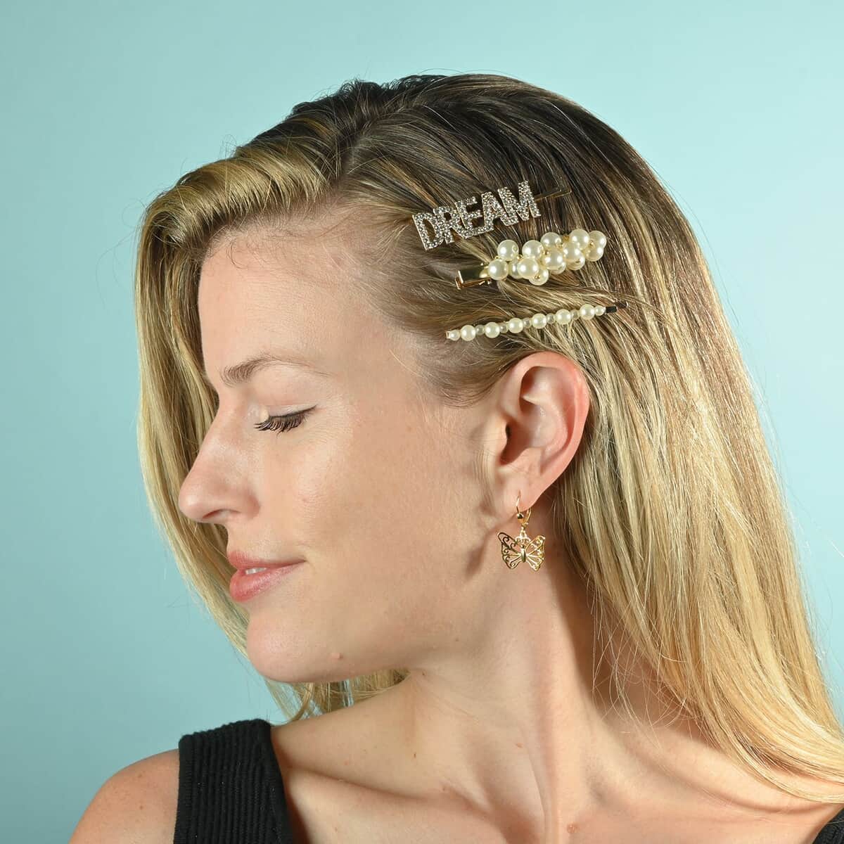 Dream Hair Clips in Goldtone , Cute Hair Clip , Hair Accessories For Women , Wedding Hair Accessories image number 1
