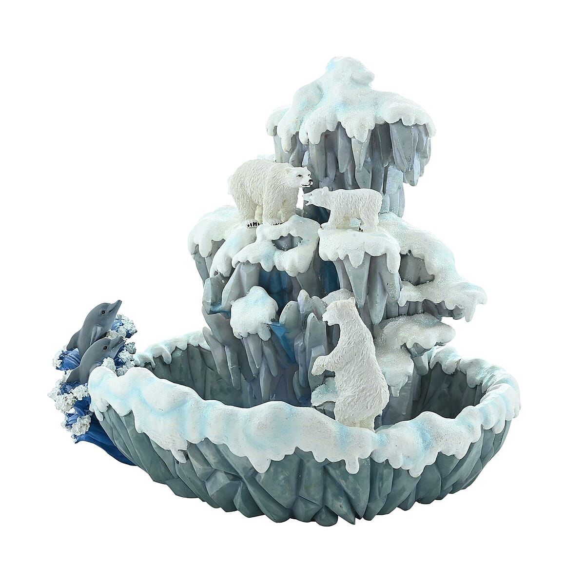 Hand Painted Resin Water Fountain - Polar Bear image number 1