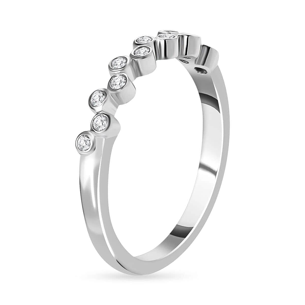 Iliana 18K White Gold G-H SI1 Diamond Band Ring (Size 6.0) 0.15 ctw