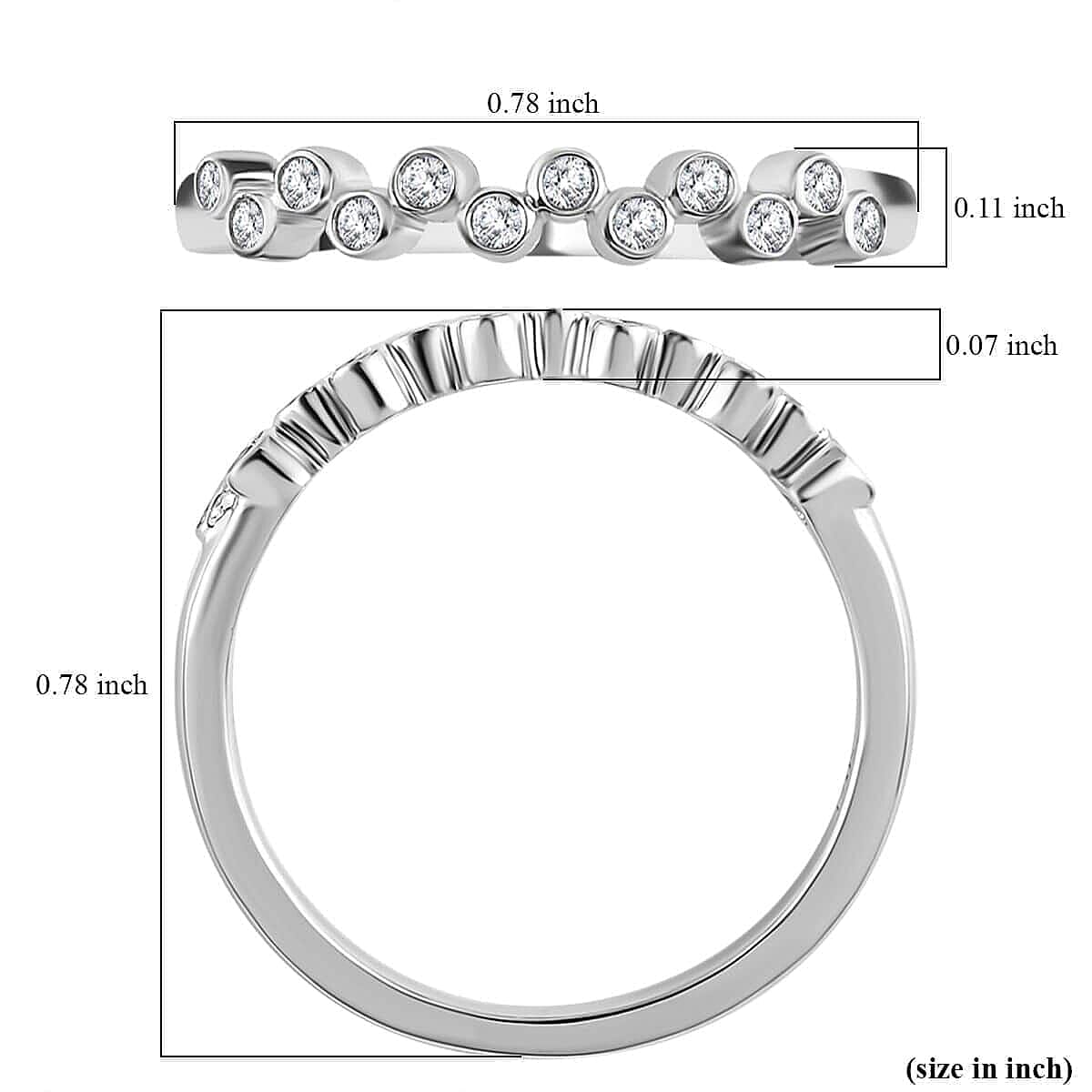 Iliana 18K White Gold G-H SI1 Diamond Band Ring (Size 6.0) 0.15 ctw